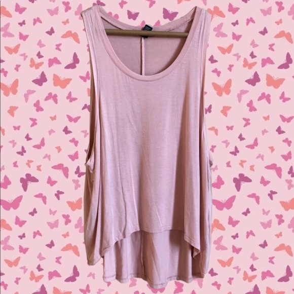 SOLD pink flowy muscle top - Picture 1 of 2
